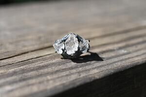 Raw Lake County Diamond Engagement Ring